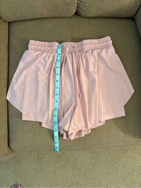 Revival Women’s High Waist Light Pink Smocked Flowy Elastic Waist Skort Medium